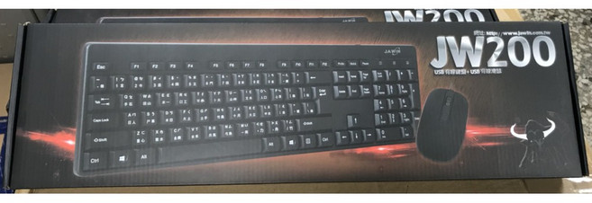 JAWIN JW200 USB有線鍵鼠組 操作流暢自如 提升工作效率, Black, Standard(Full-size)
