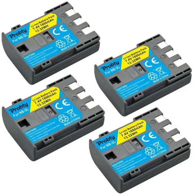 호환 NB-2L배터리/캐논 디지털 EOS 350D/400D 반란군 XT N 키스용 충전기, 01 4 Pcs Battery