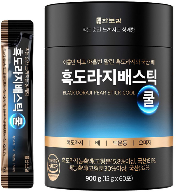 한보감 흑도라지배스틱 쿨 배도라지스틱, 60포, 1개, 900ml