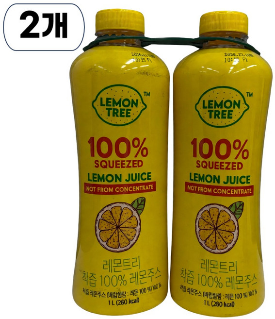 레몬트리 물한방울 넣지않은 100% 착즙 레몬주스, 2개, 1L
