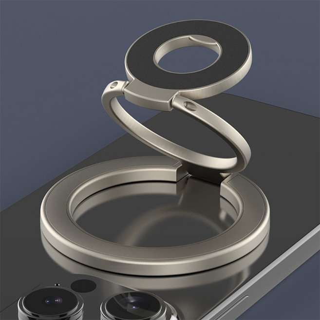 다퍼남 맥세이프 양면자석 3단 플립 링 거치대 스마트폰 홀더 스탠드, 그레이