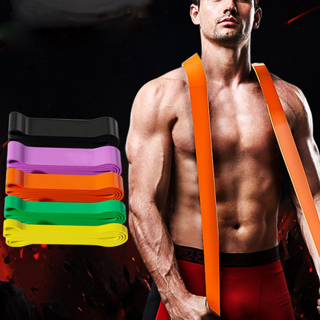 라텍스 헬스 근력 스포츠 운동 튜빙 풀업 파워 밴드 턱걸이 철봉 홈트, 주황, 1개