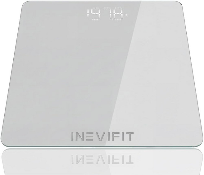 인비핏 욕실 체중계 매우 정확한 디지털 본체 최대 400파운드까지 정밀하게 측정 가능, Silver