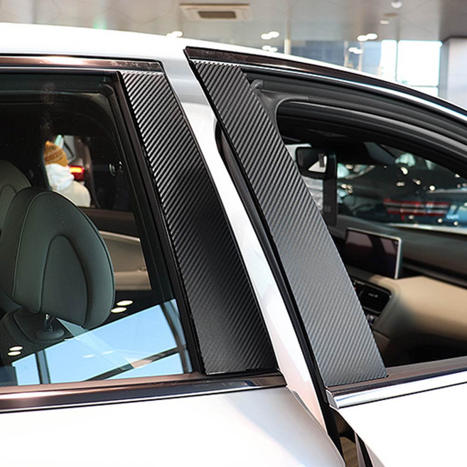 비브랜드 B필러 기둥 몰딩 기스 긁힘 예방 맞춤제작 랩핑 스티커 그랜저HG 호환용, 헤어라인실버무광