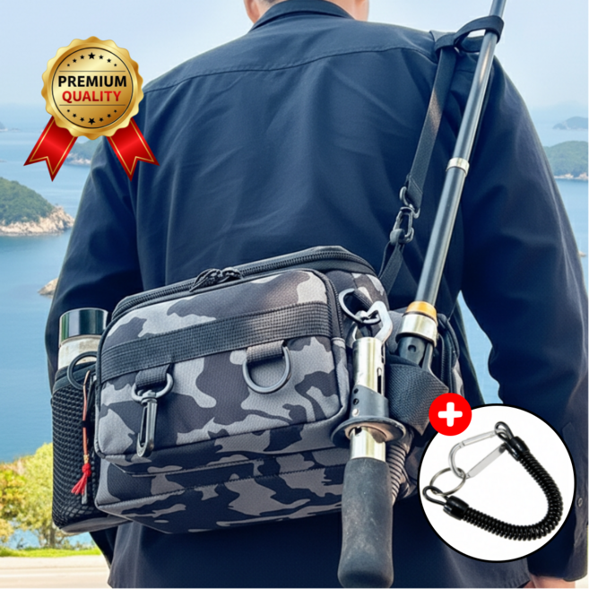 코르빈 루어가방 다용도 낚시 보조가방 숄더백 크로스백 힙색 멀티가방, 잘빠진 블루블랙