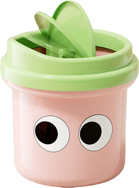 유포유 엠토이 귀여운 이모티콘 휴지통 소형 12L DA1380, 핑크