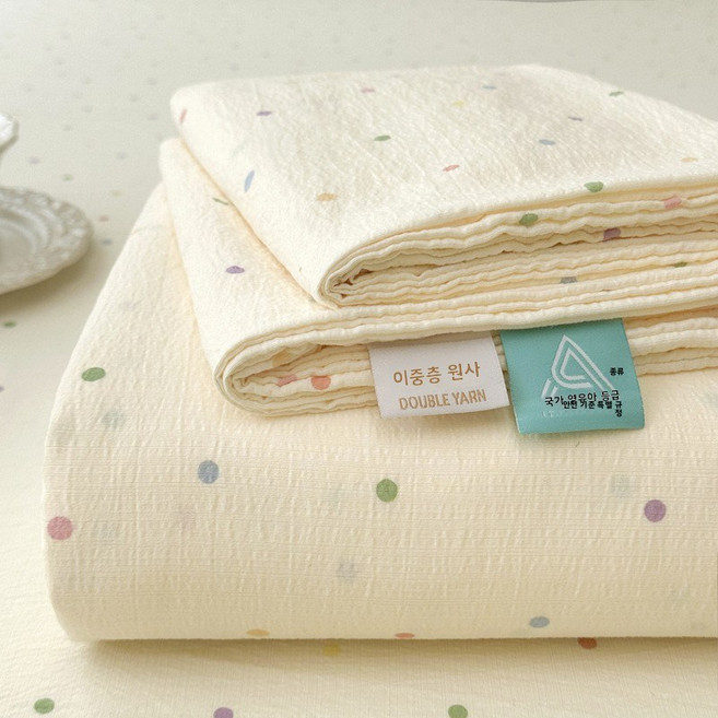 2026년형 이중 거즈 침대 시트 단품 여름용 싱글 침구 세트(이불 베개 커버 포함) 워싱 코튼 침대 시트