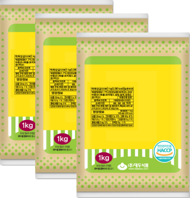 대두식품 백옥앙금55M, 3개, 1kg