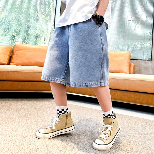 남아 청반바지 아동 캐주얼 데님 주니어 반바지