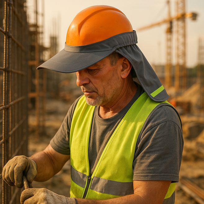 에이필미 건설 안전모 햇빛가리개 신호수 썬캡, 1개, 그레이
