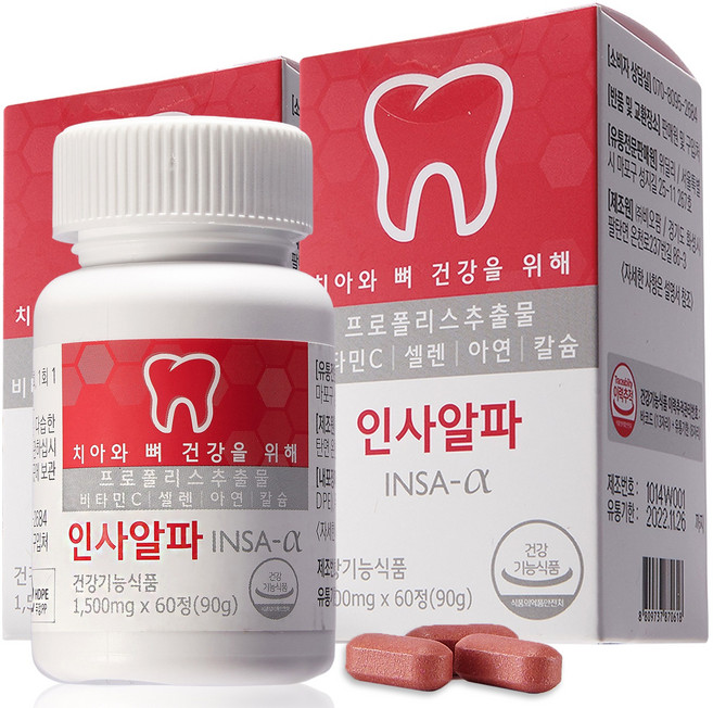 인사알파 영양제 1500mg, 60정, 2개