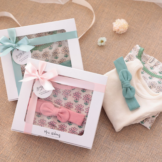 [출산백일선물] 우이동금손 젤라또 방수턱받이 3종세트 (선물포장)