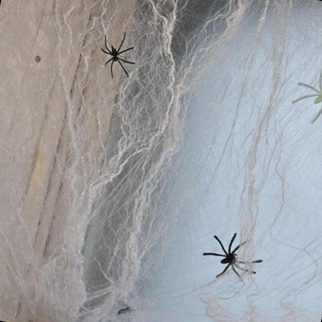 거미줄 장식 파티 꾸미기 할로윈 데코 블랙 매장 인테리어 테마, 1개, 화이트