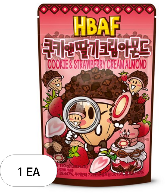 바프 쿠키앤딸기크림 아몬드, 1개, 190g