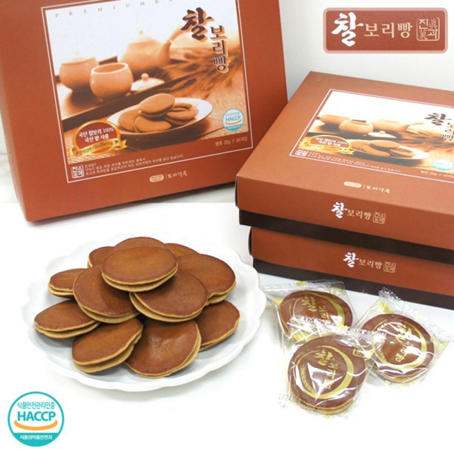 보리가득 국내산 보리와 팥으로 만든 찰보리빵 선물세트(26개입)/당일생산, 25g, 26개