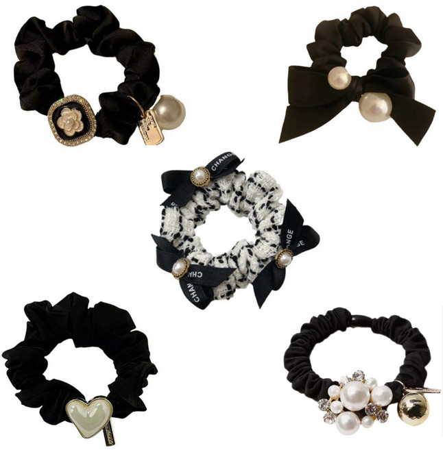 아름디오 진주곱창머리끈 [5p] 세트