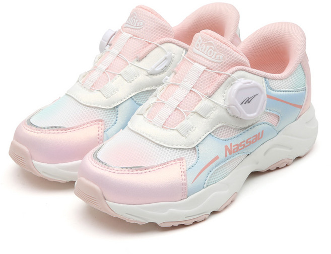 낫소 신고벗기 편한 바로인 엘라 다이얼 키즈 운동화(핑크)