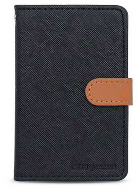 ST 미니 카드 명함 4장 수납 스마트폰 부착 포켓, 블랙, 1개