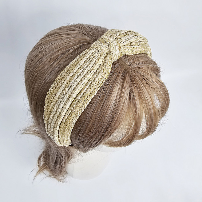 시크몽 소프트 에코 라탄 무드 매듭 4.5cm 넓은 머리띠 헤어밴드