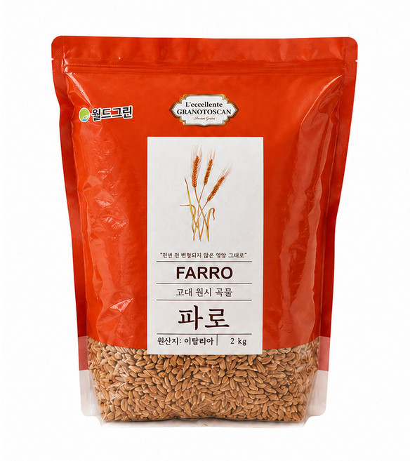 이탈리아 파로 2kg 르셀란테 그라노토스칸 정품 Farro 파로엠머밀 고대곡물, 1개