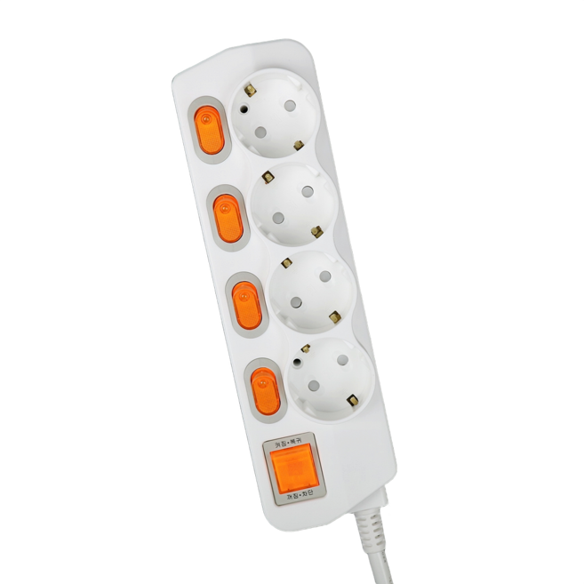 매직파워 국산 멀티탭 4구 개별형, 화이트(WHITE), 1개, 1.5m