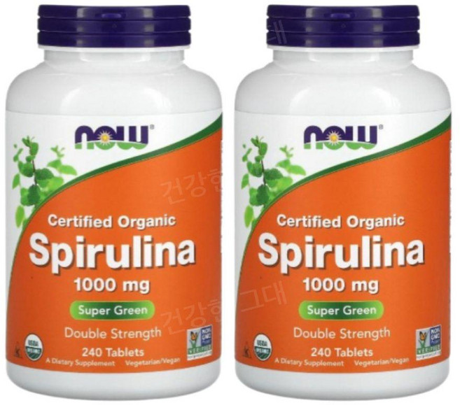 나우 오가닉 스피루리나 스피룰리나 1000mg 240정 2개 스피리루나 Spirulina