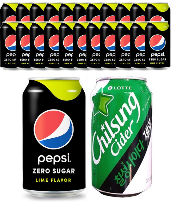 펩시제로 355ml 23개 + 칠성사이다 제로 355ml 1개, 단품