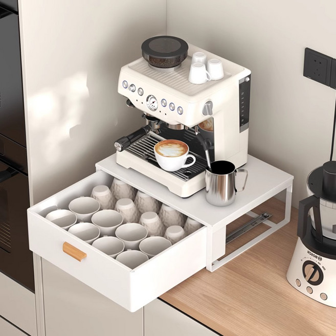 커피머신 선반 받침대 테이블 수납장, 베이지 1단 40cm, 1개