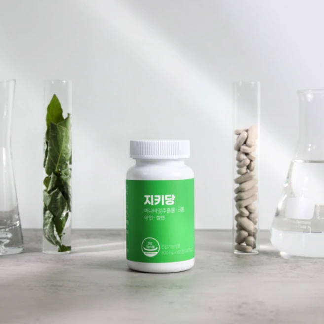 지키당 바나바잎 코로솔산 리프 혈당 케어, 1개, 60정 - 쿠팡