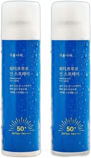 식물나라 제주 알로에 쿨링 선 스프레이+ 워터프루프 선 스프레이, 100ml, 2개