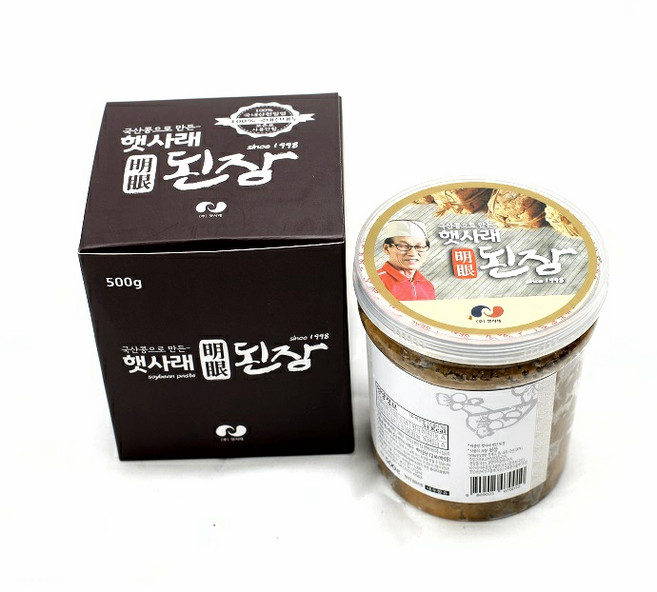 햇사래 명안 된장 자연 발효 명품 국산콩 무첨가 영양 웰빙 전통 식품 쌈장 선물 행사 캠핑, 1개, 500g