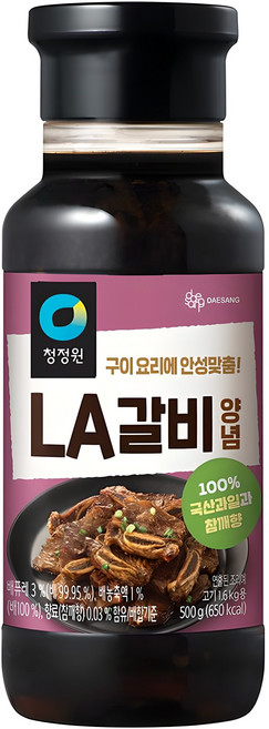 청정원 LA갈비양념, 500g, 1개