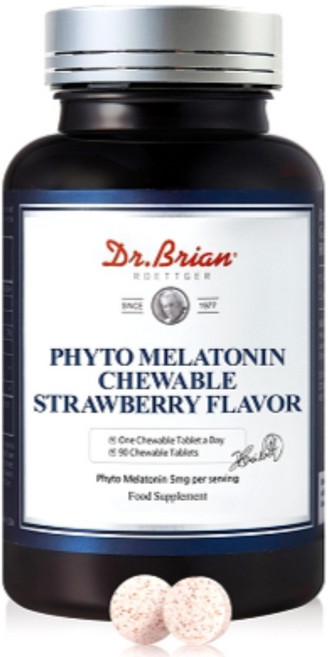 닥터브라이언 파이토 고함량 식물성 멜라토닌 맛있는 츄어블 스트로베리 딸기맛 플레이버 대용량 90정(3개월분), 1개, 90정