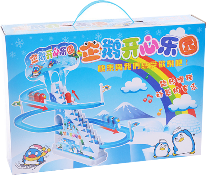 A0530 企鵝爬樓梯軌道溜滑梯玩具, 1組