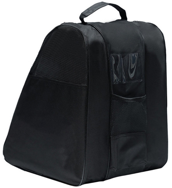 롤러스케이트 가방 인라인스케이트 가방 아이스스케이트 가방 손잡이 스케이트화 수납가방, 검은색, 1개
