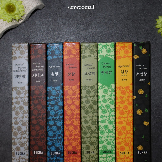 선우몰 프리미엄 인센스 스틱 8종 - 백단/편백/시나몬/오향/보설/소연/침향/침향골드, 시나몬