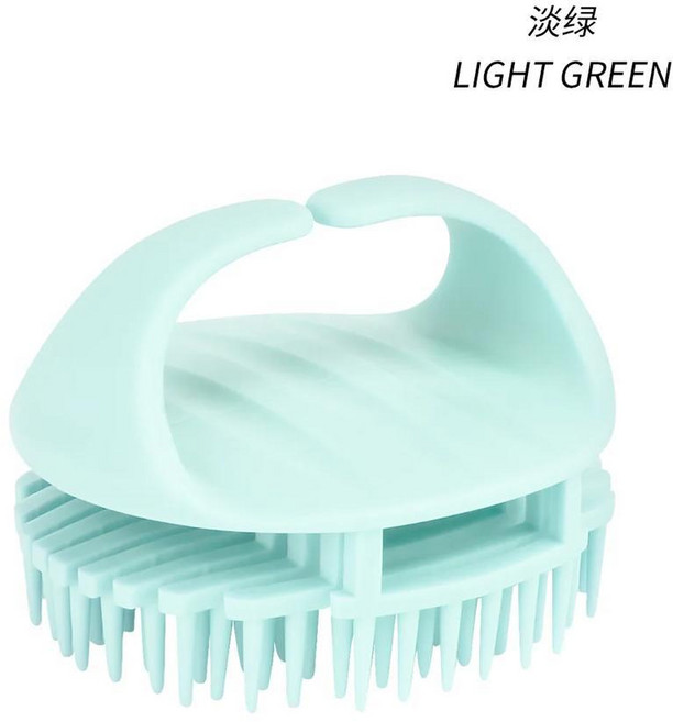 실리콘 샴푸 두피 헤어 마사지 바디 브러시 워싱 엑스 폴리 에이 팅 스크러버 도구, 색상: 7. Light green, 1개