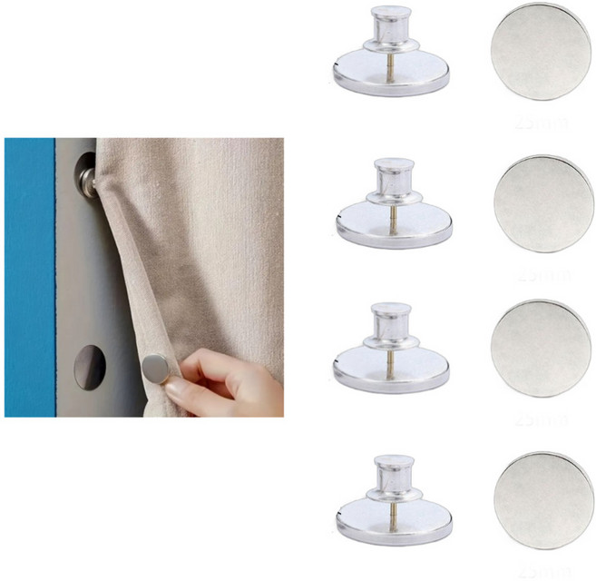 노블릭 욕실 샤워 커튼 고정 자석 25mm, 4개, 실버