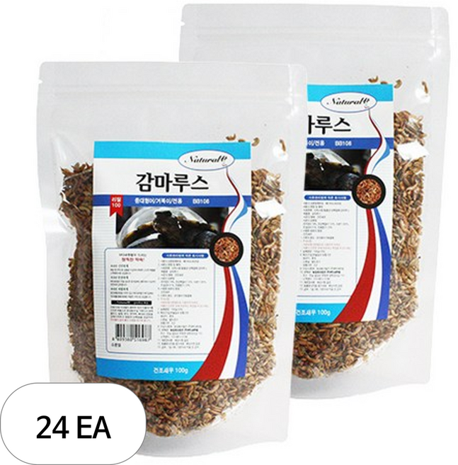 내츄럴한 감마루스 거북이사료 리필, 100g, 24개