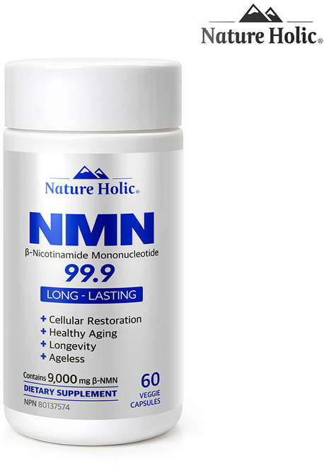 네이처홀릭 캐나다 직구 건강 영양제 고순도 NMN 엔엠엔 99.9% 1병 60캡슐, 1개, 60정