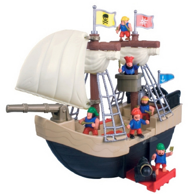 (전교일등 사장님) 크리스마스 선물 산타 레드박스 해적선 놀이 장난감 선장 범선 뱃 레고모양 어린이 유아 안전, 1개