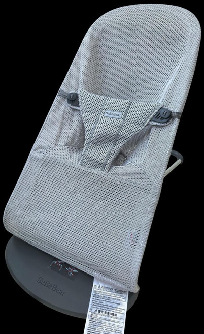 가온슬기 무전원 흔들의자 아기 달래기 필수템 베이비뵨바운서 블리스 소프트 메쉬, 실버그레이