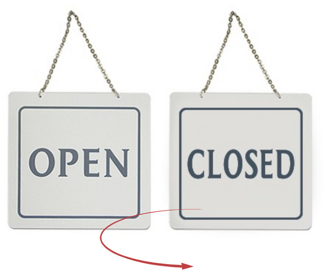 오픈 클로즈 포멕스 안내판 양면 걸이형, 1개, open close