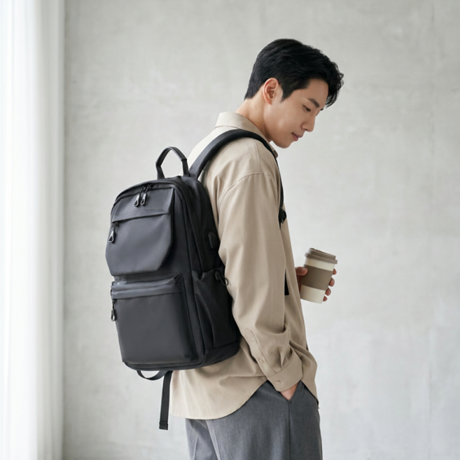 투원 데일리 백팩 직장인 대학생 방수 무지 가방