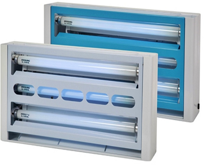 파리대왕 자외선 램프 유인 끈끈이 포충기 살충기 호텔 백화점 대형매장 (실내용) HV-823 (연보라/하늘색)