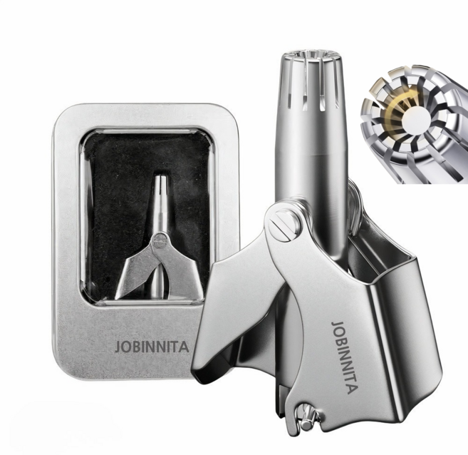 조빈니타 방수 안전칼날 남여 수동 코털제거기, 실버, 1세트