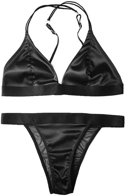 Awake Lingerie 새틴 브라렛 브라팬티세트 여성 란제리 섹시레이스업 속옷