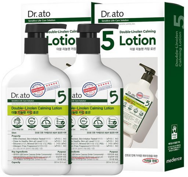 약산성 저자극 더블 리놀렌 카밍 로션, 2개, 267ml