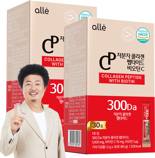 저분자 콜라겐 펩타이드 식약청인증 HACCP 비오틴 피쉬 어린 분말 알레 영양제, 60g, 2박스