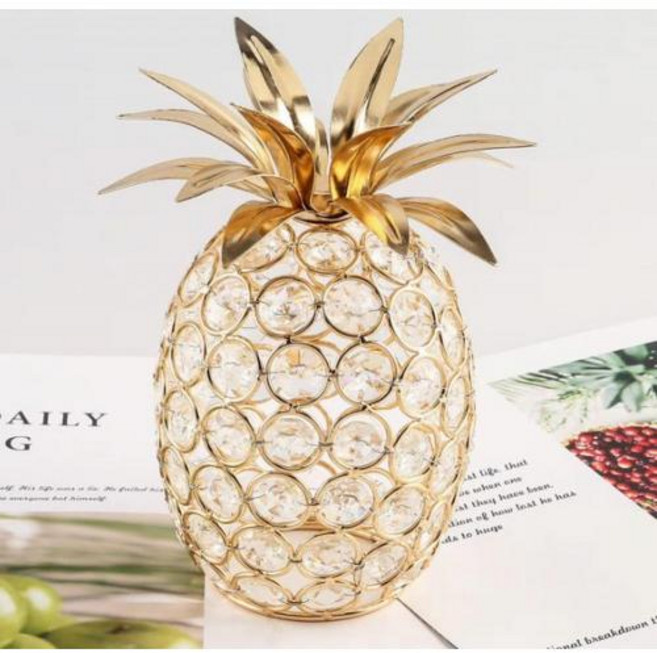 인테리어 집들이 소품 사과 파인 크리스탈 장식품 모빌 유리공예, 파인애플
